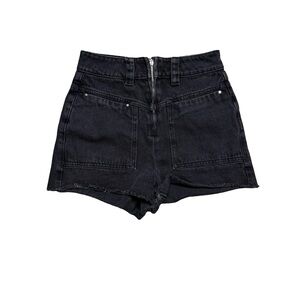 ✨🖤 ba&sh Black High Waist Denim Shorts Raw Hem Sz S 🖤✨